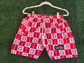 Signature Checkerboard Print Shorts (Red)