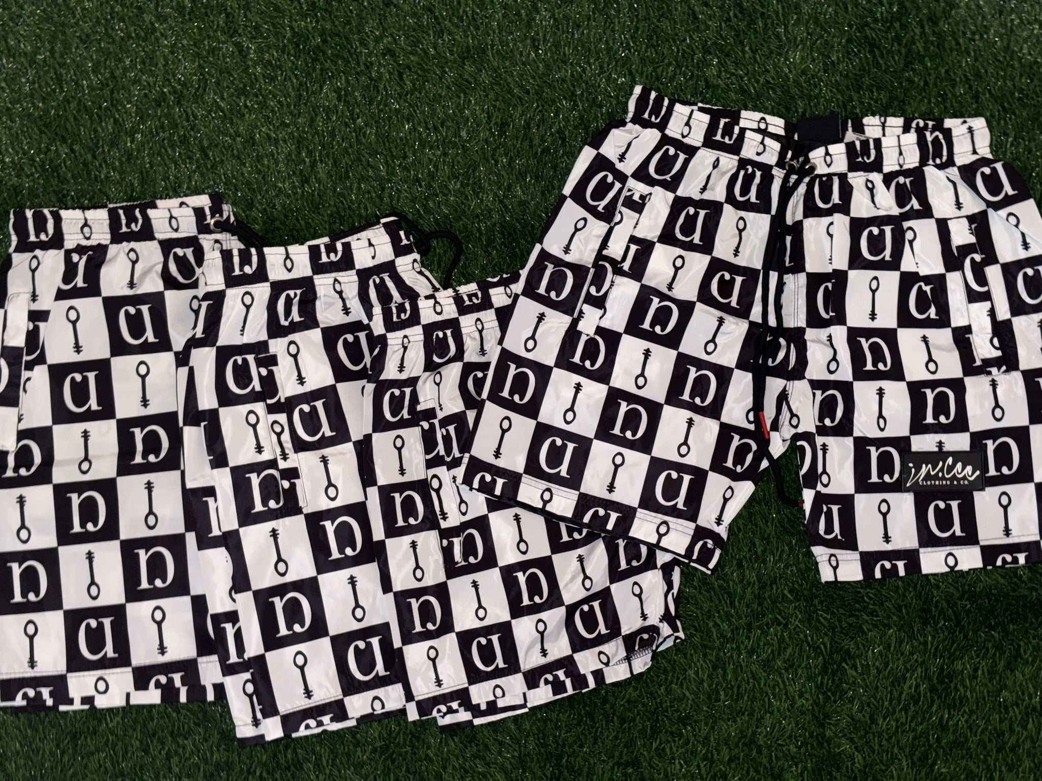 Signature Checkerboard Print Shorts