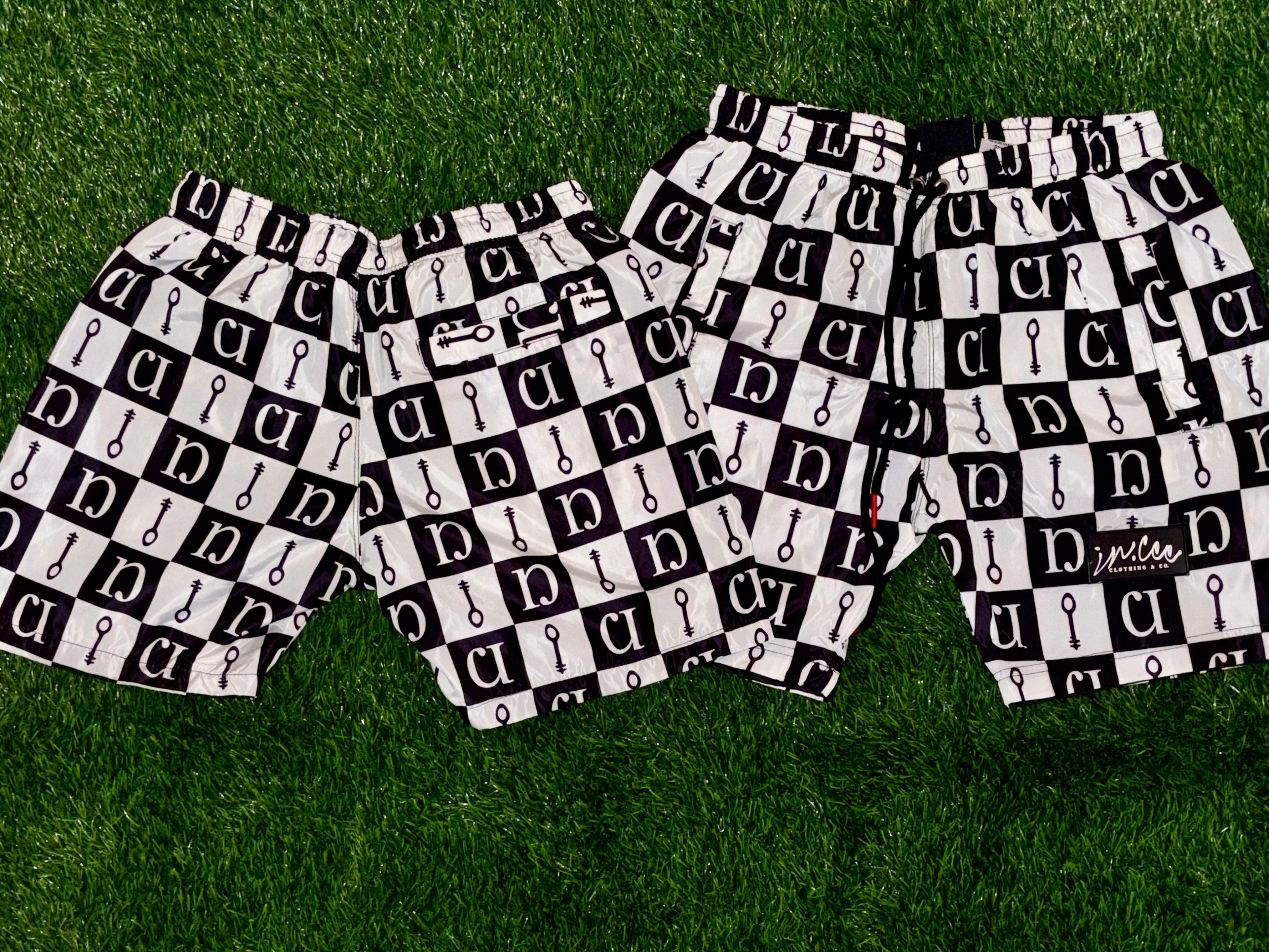 Signature Checkerboard Print Shorts