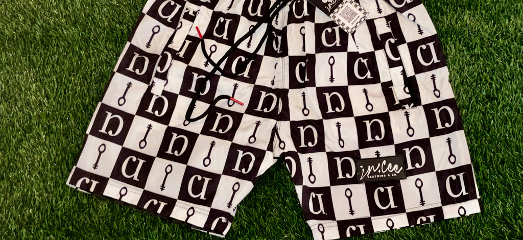 Signature Checkerboard Print Shorts