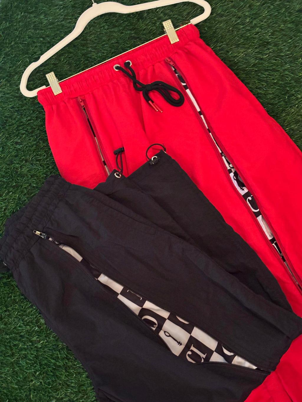 Double Zip Track Pants (Black)